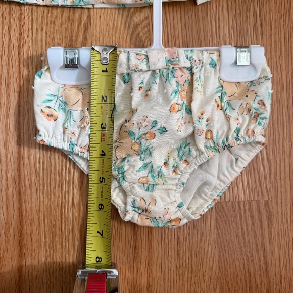 Haute Hippie Baby Girl Easter Dress W/Shoes, Bunny Ear Headband & Diaper Cover - Picture 14 of 16